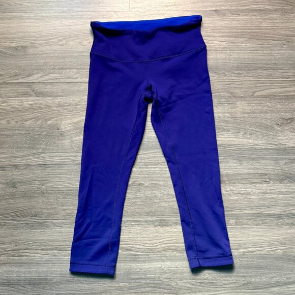 Lululemon Wunder Under Crop III (Reversible) Leggings - Blue - Picture 4 of 8